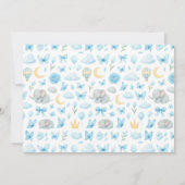 Cute Boy’s Elephant Watercolor Baby Shower Einladung (Rückseite)