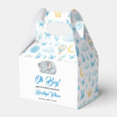 Cute Boy’s Elephant Watercolor Baby Shower Geschenkschachtel (Vorderseite)