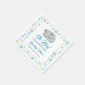 Cute Boy’s Elephant Watercolor Baby Shower Serviette (Ecke)