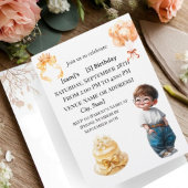 Cute Boy with Glasses 5th Birthday Party Invitatio Einladung