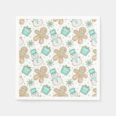 Cute Boys Blue Christmas Gingerbread Man Serviette (Vorderseite)