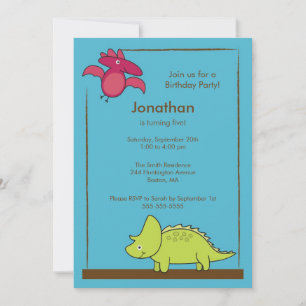 Cute Boys Dinosaur Birthday Party Invitation Einladung
