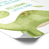 Cute Boys Dinosaur Birthday Party Milestone Poster (Ecke)