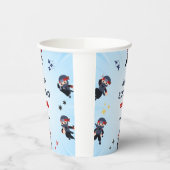 Cute Boys Ninja Warrior Karate kids 3rd Birthday Pappbecher (Links)