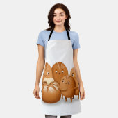 Cute Bread Loaf Family Holding Round Sourdough Schürze (Getragen)
