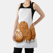Cute Bread Loaf Family Holding Round Sourdough Schürze (InSitu)