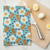 Cute Breakfast Pattern Playful Egg and Bacon Geschirrtuch (Viertel Falte)