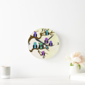 Cute Bright Owls Runde Wanduhr (Zuhause)