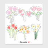Cute Bright Watercolor Flowers Aufkleber (Blatt)