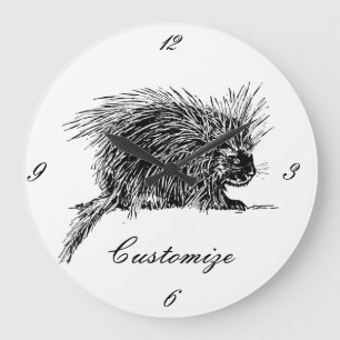 Cute Bristly Hedgehog Thunder_Cove Große Wanduhr