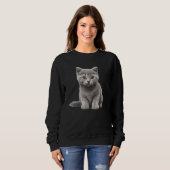 Cute British Shorthair Cat  Kitten Sweatshirt (Vorne ganz)