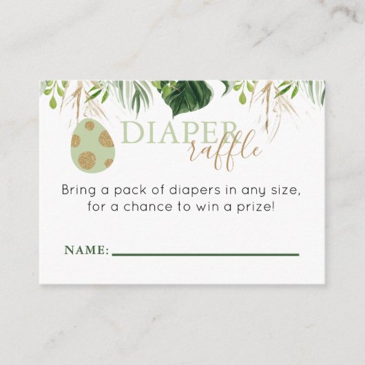 Cute Brontosaurus Dinosaur Diaper Raffle Insert (Vorderseite)