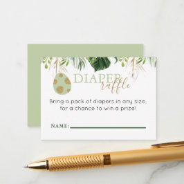 Cute Brontosaurus Dinosaur Diaper Raffle Insert