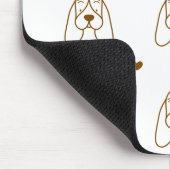 Cute Brown and White Basset Hound Heart Pattern Mousepad (Ecke)