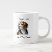 Cute Brown beagle Personalize Jumbo-Tasse (Rechts)