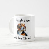 Cute Brown beagle Personalize Kaffeetasse (Vorderseite Links)