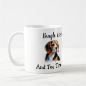Cute Brown beagle Personalize Kaffeetasse (Links)
