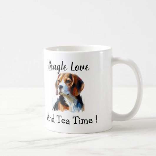 Cute Brown beagle Personalize Kaffeetasse (Rechts)