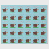 Cute brown bear cartoon baby Birthday Geschenkpapier (Flach)