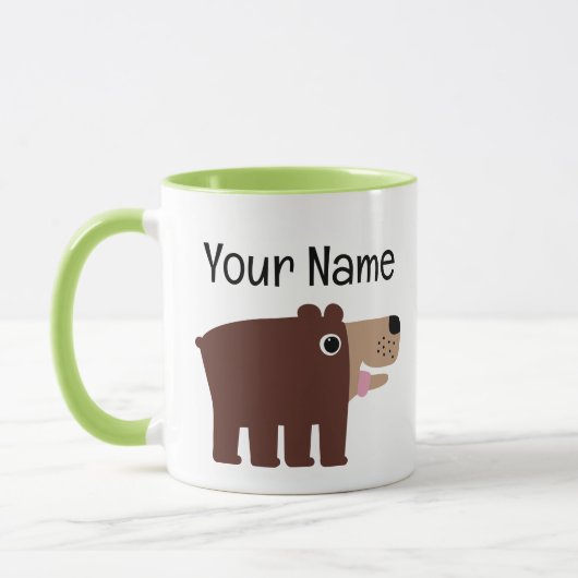 Cute brown bear cub cartoon personalized kid's tasse (Links)