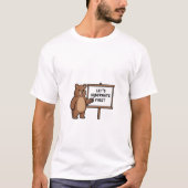 Cute Brown Bear Pointing to Let's Hibernate First T-Shirt (Vorderseite)