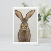 Cute Brown Bunny Note card - Original artwork Einladung (Stehend Vorderseite)