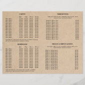 Cute Brown Coffee Cup Coffee Shop Menu (Rückseite)