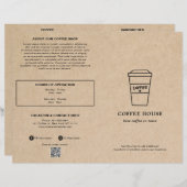 Cute Brown Coffee Cup Coffee Shop Menu (Vorne/Hinten)