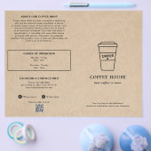 Cute Brown Coffee Cup Coffee Shop Menu Flyer (Einzeln)