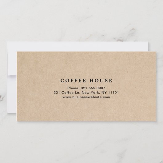 Cute Brown Coffee Shop Gift Certificate (Rückseite)