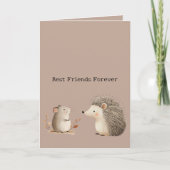 Cute Brown Cream Hedgehog Mouse Appreciation Karte (Vorderseite)