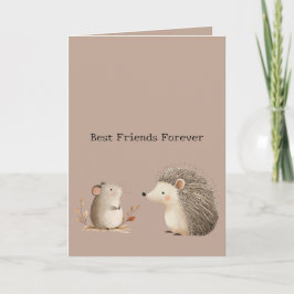 Cute Brown Cream Hedgehog Mouse Appreciation Karte