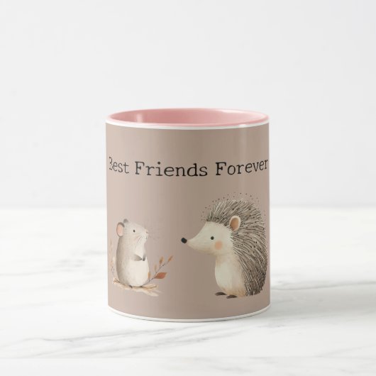 Cute Brown Cream Hedgehog Mouse Appreciation Tasse (Zentrum)