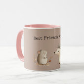 Cute Brown Cream Hedgehog Mouse Appreciation Tasse (Vorderseite Links)