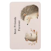 Cute Brown Cream Hedgehog Mouse Best Friends Magnet (Vertikal)
