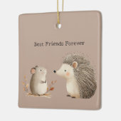 Cute Brown Cream Hedgehog Mouse Keramikornament (Links)