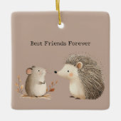 Cute Brown Cream Hedgehog Mouse Keramikornament (Vorderseite)