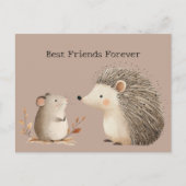 Cute Brown Cream Hedgehog Mouse Postkarte (Vorderseite)