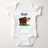 Cute brown cub bear cartoon custom baby jumpsuit baby strampler (Vorderseite)