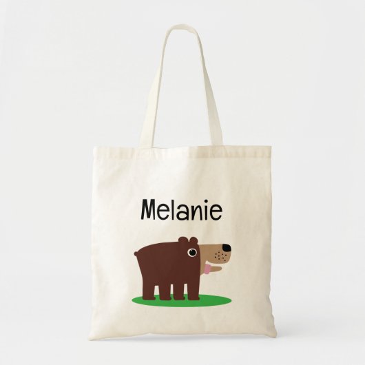 Cute brown cub bear cartoon tote bag for kids tragetasche (Vorne)