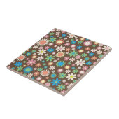 Cute Brown Flower Power Pattern Fliese (Seite)