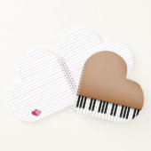Cute Brown Grand Piano Heart Shaped Notizblock (Innenseite)