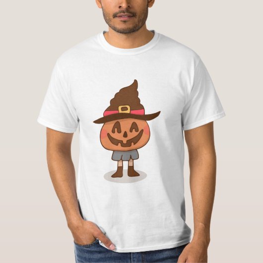 Cute Brown Halloween Pumpkin  T-Shirt (Vorderseite)