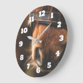 Cute Brown Horse Nose Große Wanduhr (Winkel)