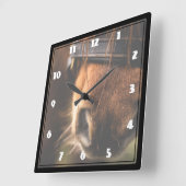 Cute Brown Horse Nose Quadratische Wanduhr (Winkel)