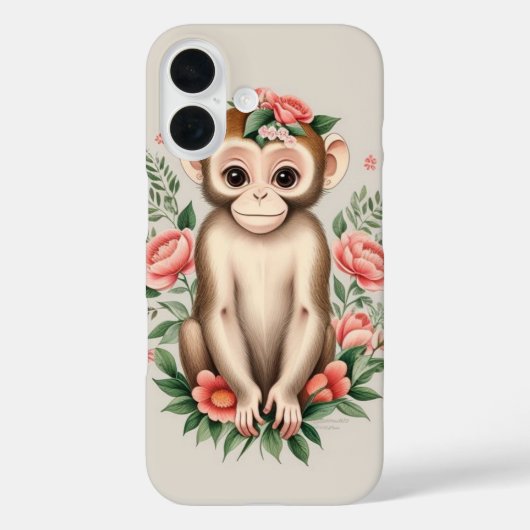 Cute Brown Monkey Case-Mate iPhone Hülle (Rückseite)