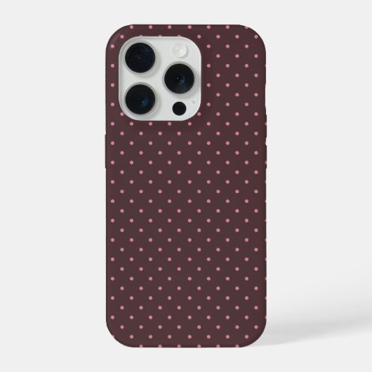 Cute Brown & Pink Polkadots Pattern Boho Polka iPhone Hülle (Rückseite)