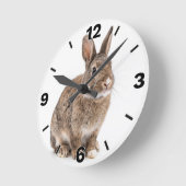 Cute Brown Rabbit Bunny Farm Nursery Decor Runde Wanduhr (Winkel)