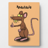 Cute brown rat thumbs up cartoon fotoplatte (Vorderseite)