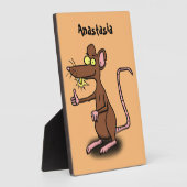 Cute brown rat thumbs up cartoon fotoplatte (Seite)